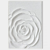 White Flower Plaster Art 3D Plaster Art Plaster Wall Art Plaster Painting On Canvas For Sale