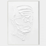 BIG White 3D Abstract Art 3D Plaster Art On Canvas White Textured Wall Art White Minimalist Painting