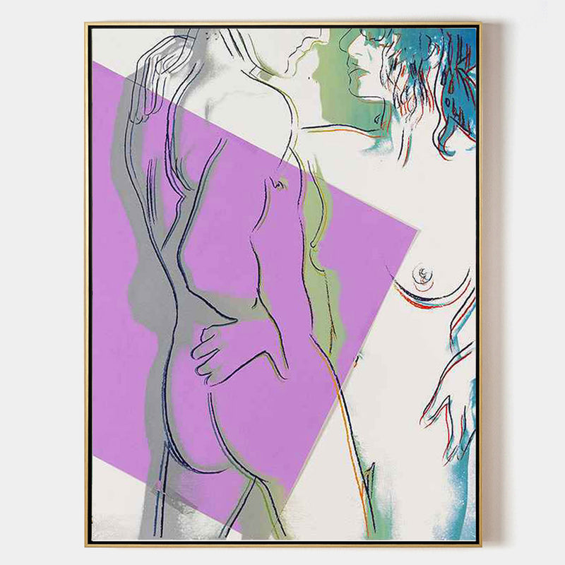 Colorful Nude Couple Painting Nude Couple Pop Art Andy Warhol Pop Art Nude Wall Art Bedroom Wall Decor