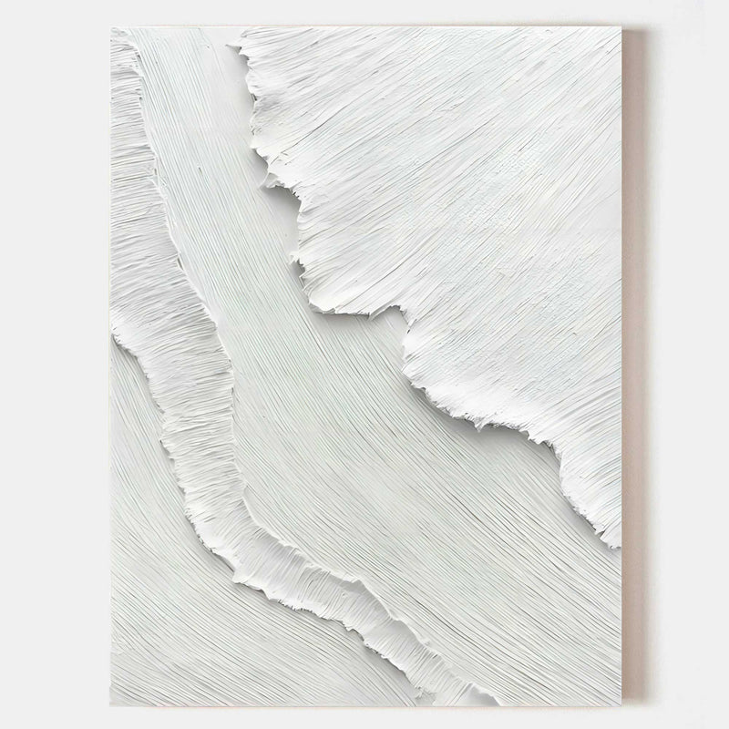 White 3D Plaster Painting White 3D Textured Abstract Art White 3D Minimalist Painting 3D Plaster Art