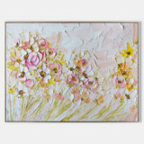 Colorful 3D Flower Oil Painting Flower Plaster Art Flower Textured Wall Art Flower Home Wall Decor