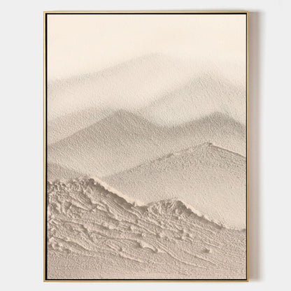 Large beige 3D Abstract Art Wabi-Sabi Wall Art Minimalist Art Textured Acrylic Canvas Paintings