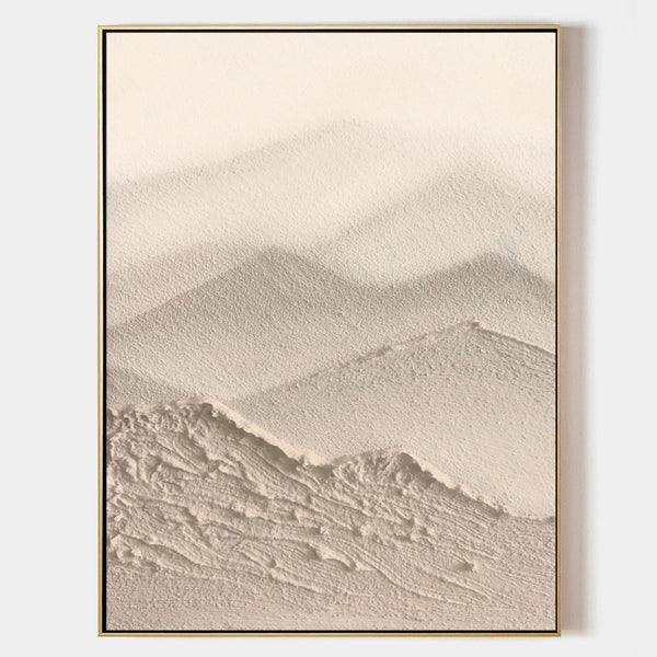 Large beige 3D Abstract Art Wabi-Sabi Wall Art Minimalist Art Textured Acrylic Canvas Paintings