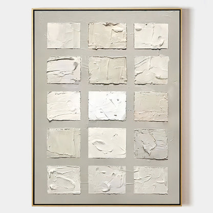 Gray 3D Textured Acrylic Abstract Painting Gray Minimalist Abstract Art 3D Plaster Art Wabi-Sabi Art