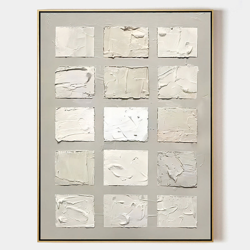 Gray 3D Textured Acrylic Abstract Painting Gray Minimalist Abstract Art 3D Plaster Art Wabi-Sabi Art