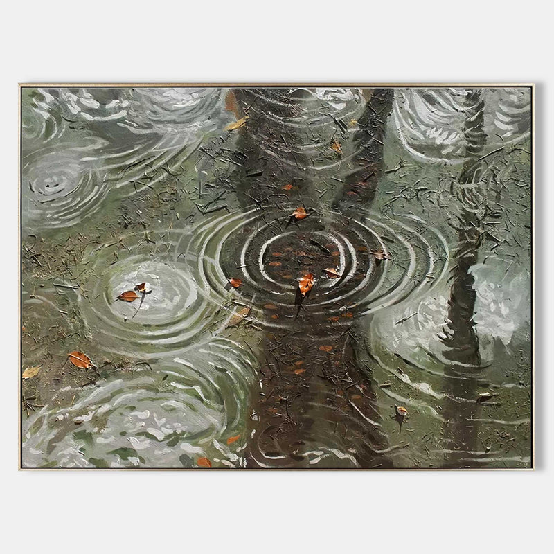 Large Green 3D Landscape Art Wabi Sabi Oil Painting Large Landscape 3D Texture Wall Painting