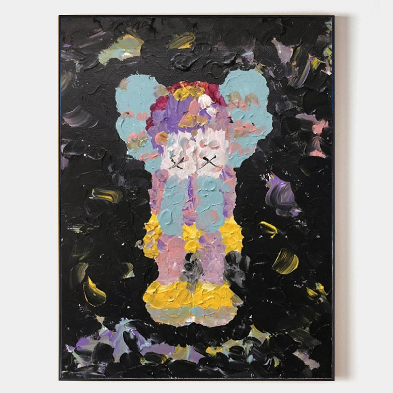 Large Kaws Painting Kaws 3D Textured Wall Paintings Kaws Pop Art Kaws Canvas Art Kaws Artwork