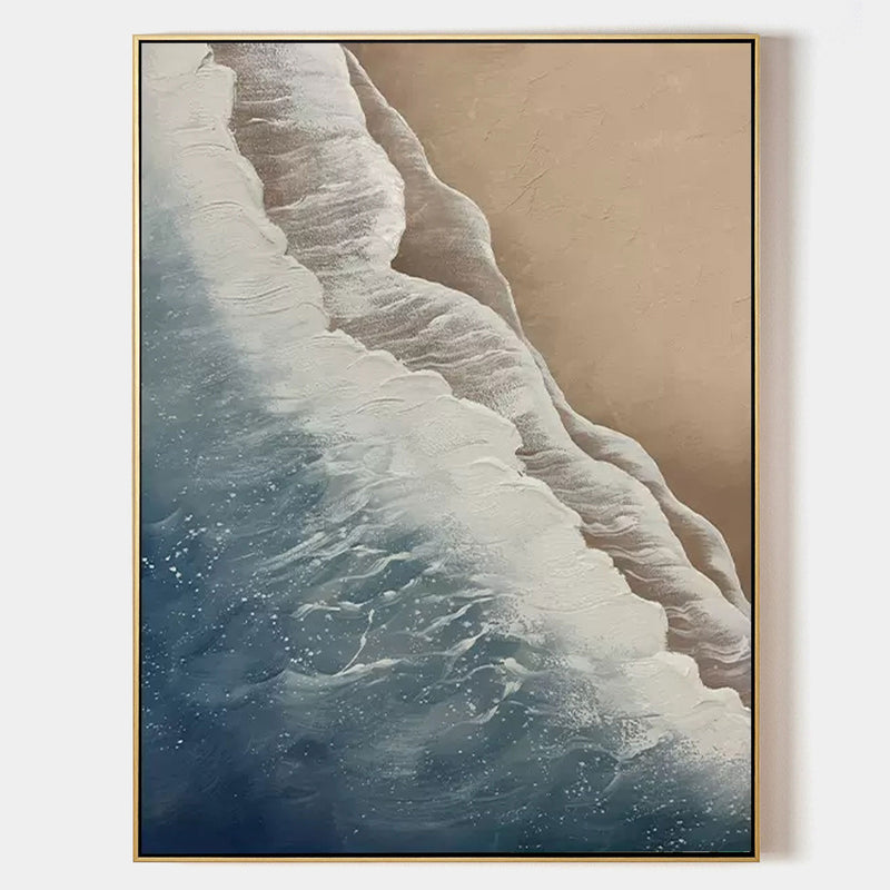 Large 3D Ocean Wave Painting Large 3D Ocean Wave Texture Wall Art 3D Plaster Art Minimalist Painting