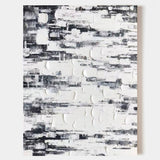 White And Gray 3D Abstract Art Wabi-Sabi Wall Art Minimalist Canvas Art 3D Textured Wall Painting