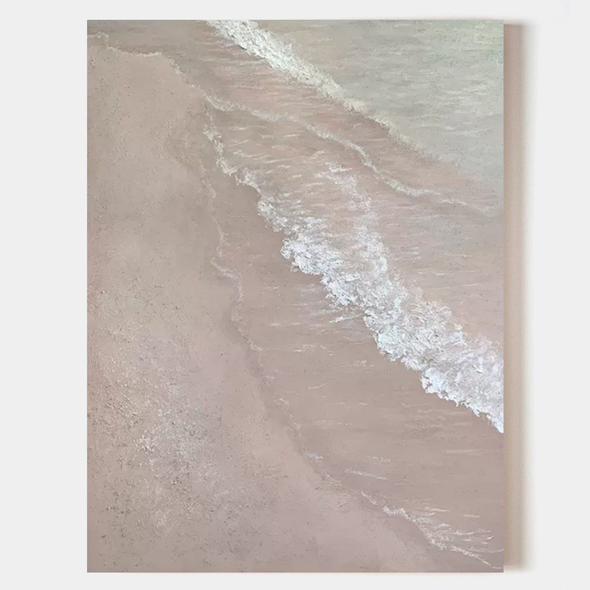 Large 3D Sea Painting WabiSabi Wall Decor Gray Minimalist Canvas Art Textured Wall Art gray painting