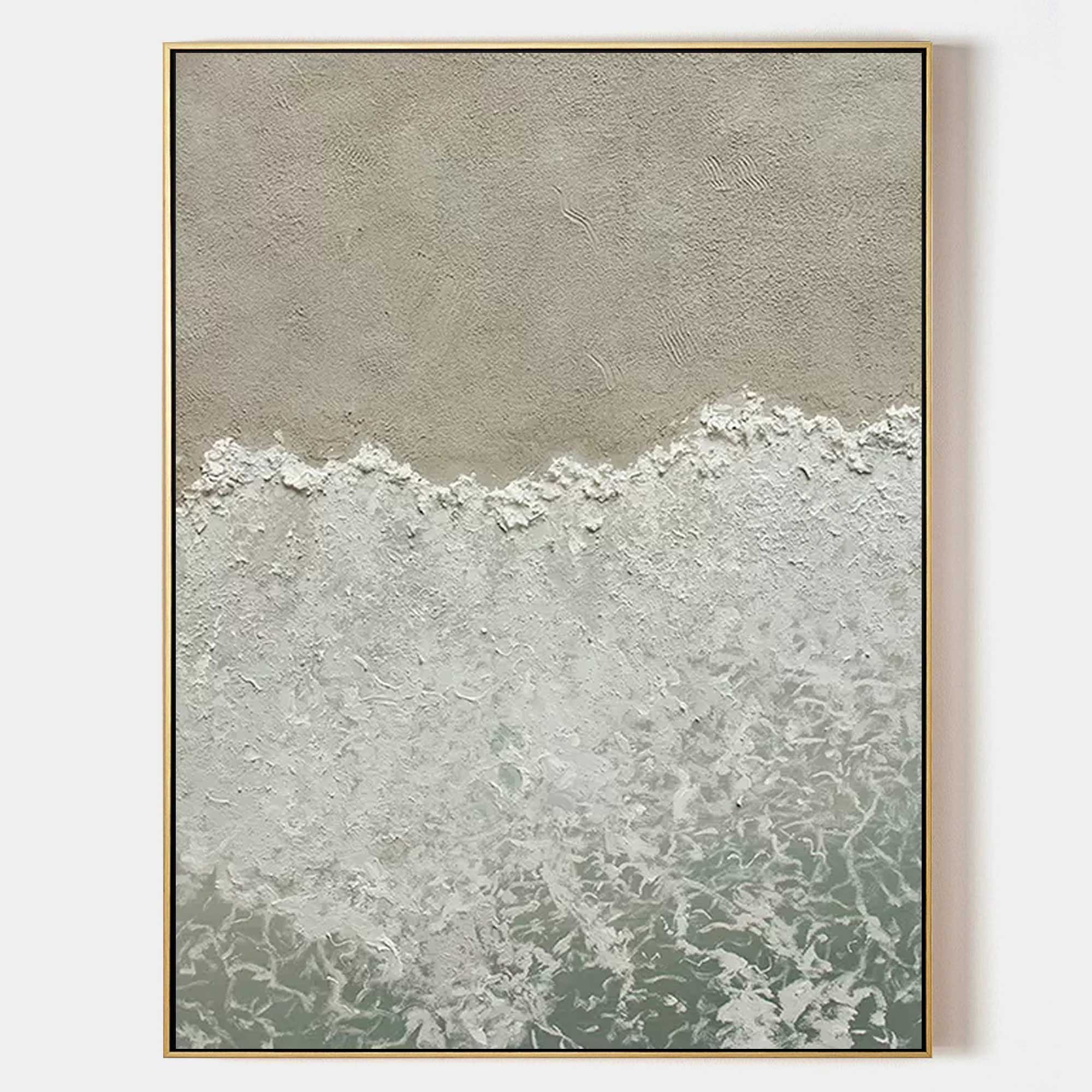 3D Ocean Wave Painting 3D Ocean Textured Acrylic Painting Wabi-sabi Wall Art Minimalism canvas Art