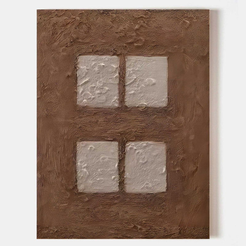 Brown Abstract Oil Painting Brown Textured Canvas Art Wabi-Sabi Wall Art brown abstract minimalism Art