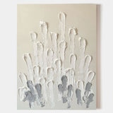 Large Beige 3D Abstract Art On Canvas Textured Acrylic Painting Plaster Wall Art minimalist painting