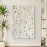 Large Beige 3D Abstract Painting Textured Wall Art Plaster Wall Art Knife Acrylic Canvas Painting