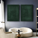 Large Green 3D Abstract Art Wabi-Sabi Wall Art Textured Wall Art Minimalist canvas Painting Set of 2