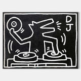 Keith Haring DJ Alligator Painting Keith Haring Artwork Large Keith Painting Pop Art Pop Wall Art