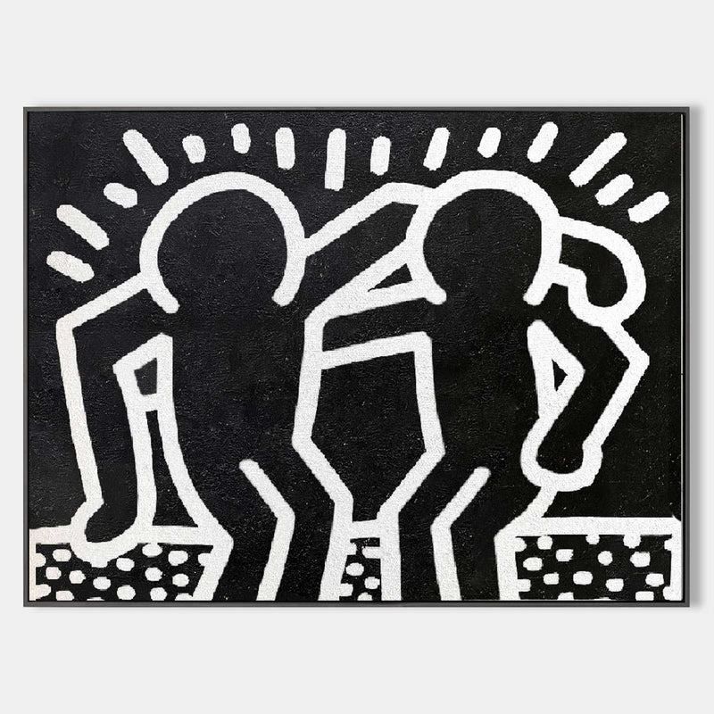 Keith Haring Artwork Large modern wall art Keith Haring Style Abstract Canvas Painting LOVE