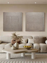 Brown 3D Minimalist Art Wabi-Sabi Wall Art Textured Wall Art Acrylic Canvas Painting Set of 2