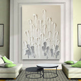 Large Beige 3D Abstract Art On Canvas Textured Acrylic Painting Plaster Wall Art minimalist painting