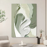 Large Green 3D Abstract Art On Canvas Plaster Wall Art Textured Wall Art Green Wall Decor Painting