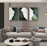 Large Green 3D Abstract Art Set of 3 Textured Wall Art Set of 2 Green Minimalist Painting Set of 2