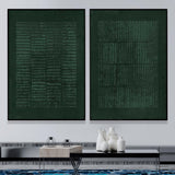 Large Green 3D Abstract Art Wabi-Sabi Wall Art Textured Wall Art Minimalist canvas Painting Set of 2