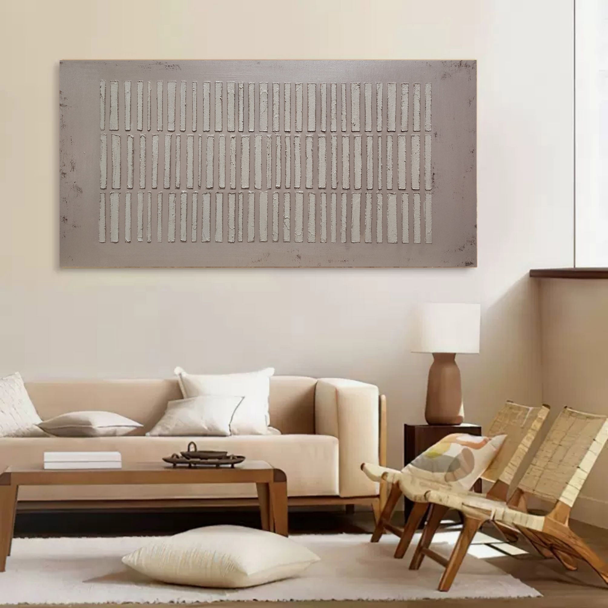Large 3D Brown Abstract Oil Painting 3D Brown Abstract Art on Canvas 3D Minimalist Wall Art Decor Idea