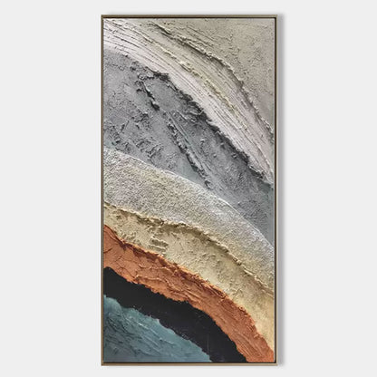  Large 3D Abstract Acrylic Painting Panoramic Textured Abstract Wall Art Large Minimalist Canvas Art