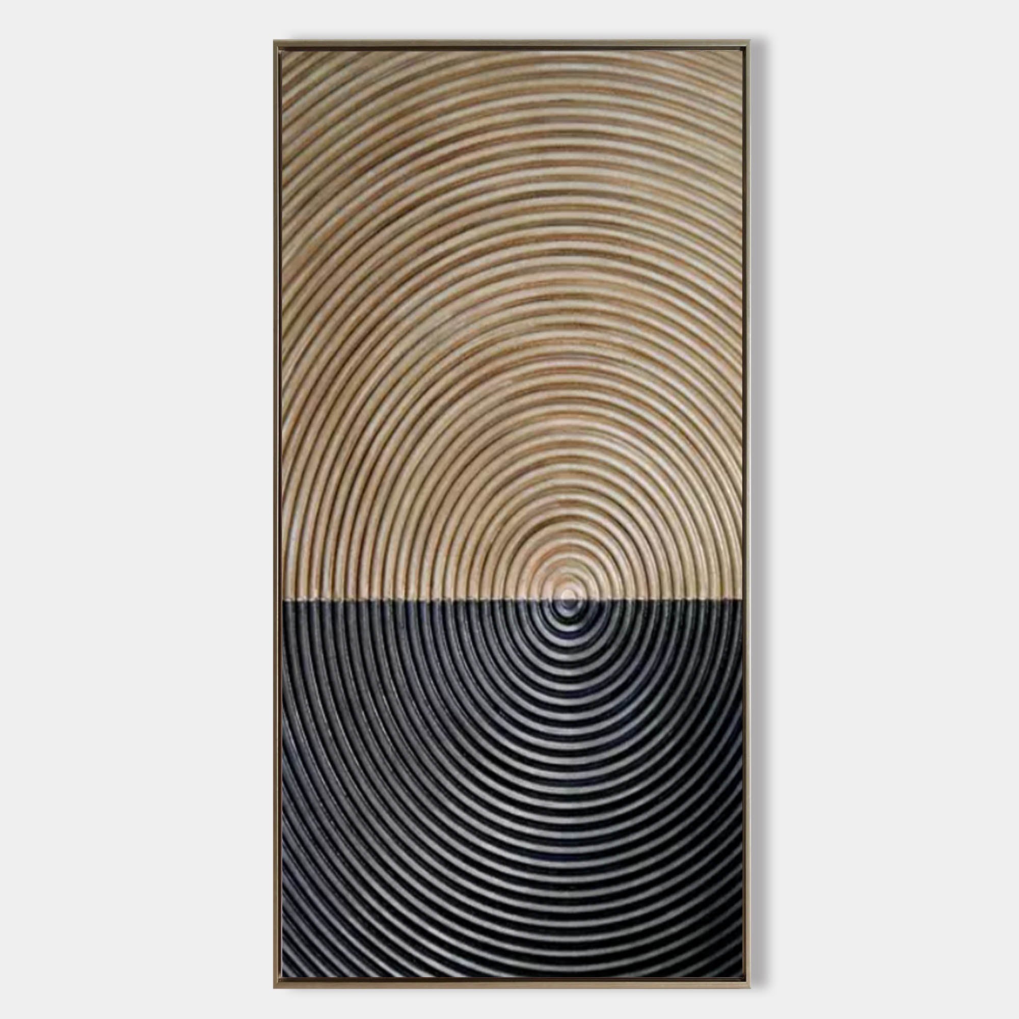 Quadro Su Tela 60x60 Cm: Dipinto Astratto Con Linee Dorate, Arte Minimalista Per Decorazione Parete Casa, Hotel, Ufficio