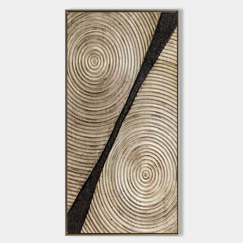 Large Textured Abstract Art Canvas Brown 3D Textured Oil Painting Brown Minimalist Abstract Painting