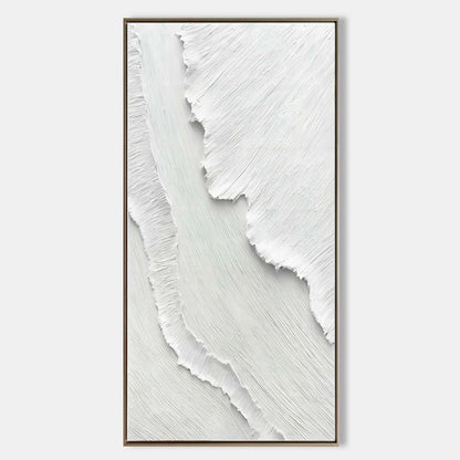 Large White 3D Abstract Canvas Art White Plaster Wall Art Textured Art Minimalism Painting Textured Wall Art