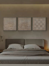 Brown 3D Abstract Art Textured Wall Art Wabi-Sabi Wall Art Minimalist Canvas Painting Set of 3
