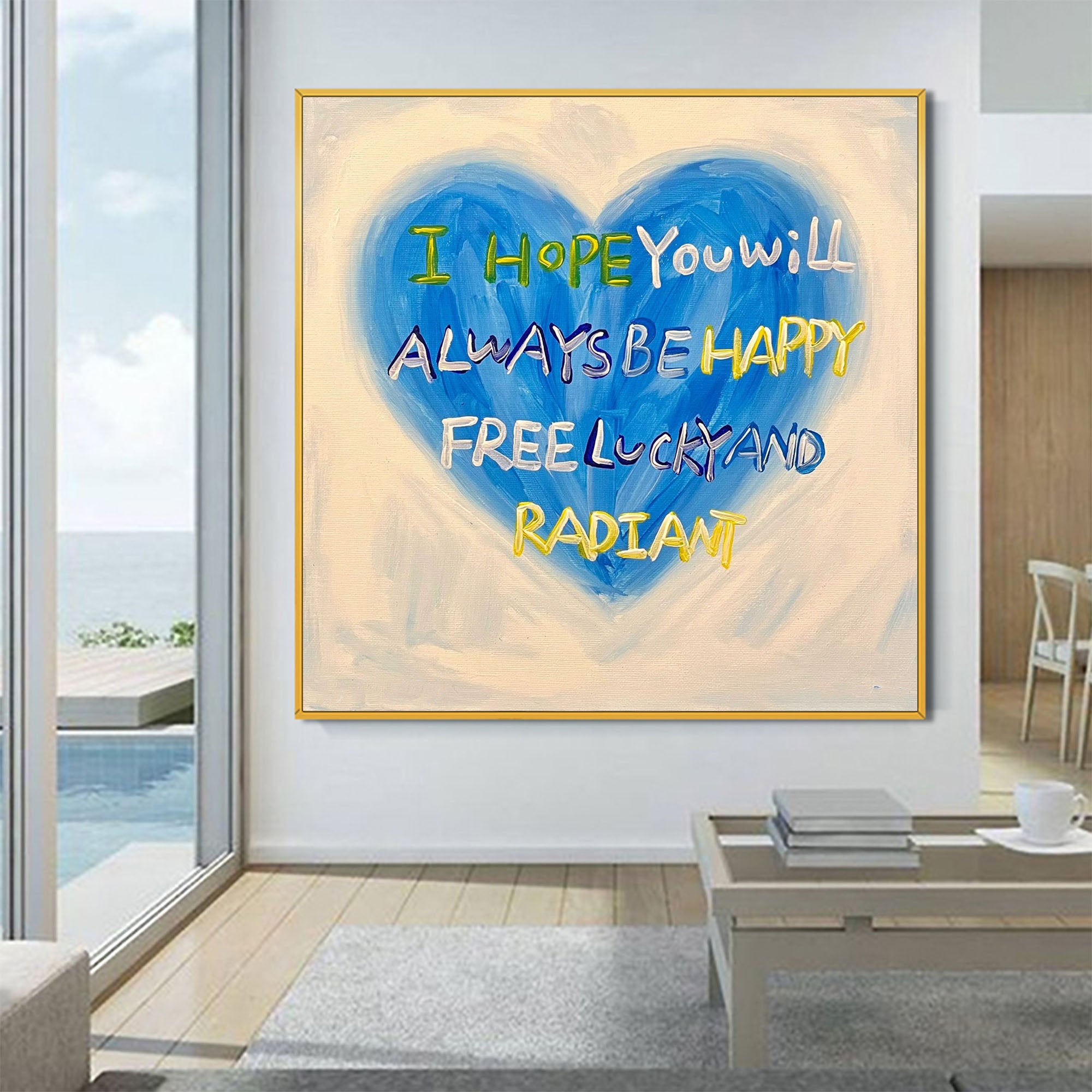 Minimalist Love Heart Wall Art Heart Texture Canvas Painting Decorative Painting for Boyfriend