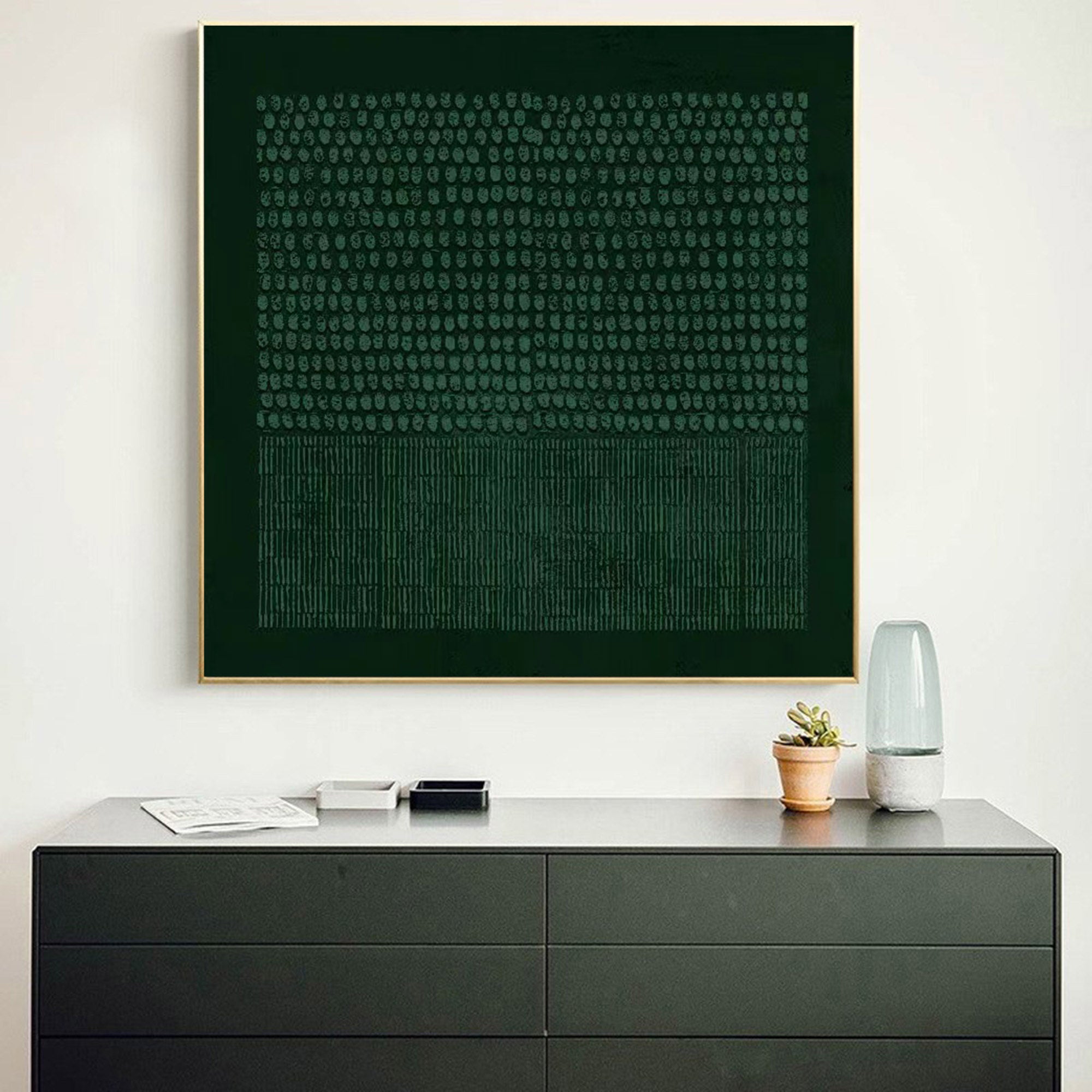 Wabi-Sabi home decor green painting green abstract art canvas green abstract art canvas minimalist painting 3d texture wall art green wall art