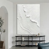 White 3D Plaster Painting White 3D Textured Abstract Art White 3D Minimalist Painting 3D Plaster Art