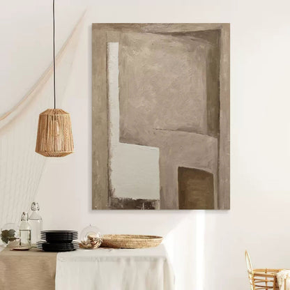 Wabi-Sabi Abstract Painting Wabi-Sabi Wall Decoration Ideas Gray Abstract Painting Textured Wall Art