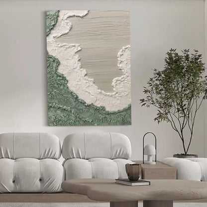 Large Gray 3D Abstract Canvas Art Plaster Wall Art WabiSabi Wall Art Heavy textured Acrylic Painting