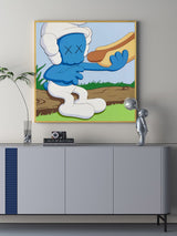 Kaws Colorful Pop Painting Kaws Pop Wall Art Kaws Textured Wall Painting Kaws Home Decor Painting