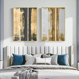 Gold 3D Abstract Painting Set of 2 Gold Texture Wall Art Minimalist Canvas Painting Luxury Home Hanging Painting