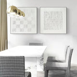 White 3D Abstract Art Set of 2 White Textured Acrylic Abstract paintings White Plaster Wall Art