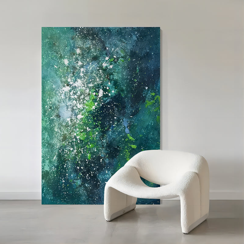 Green 3D textured Abstract Acrylic Painting Green Minimalist Canvas Art Green Wall Art Home Decor