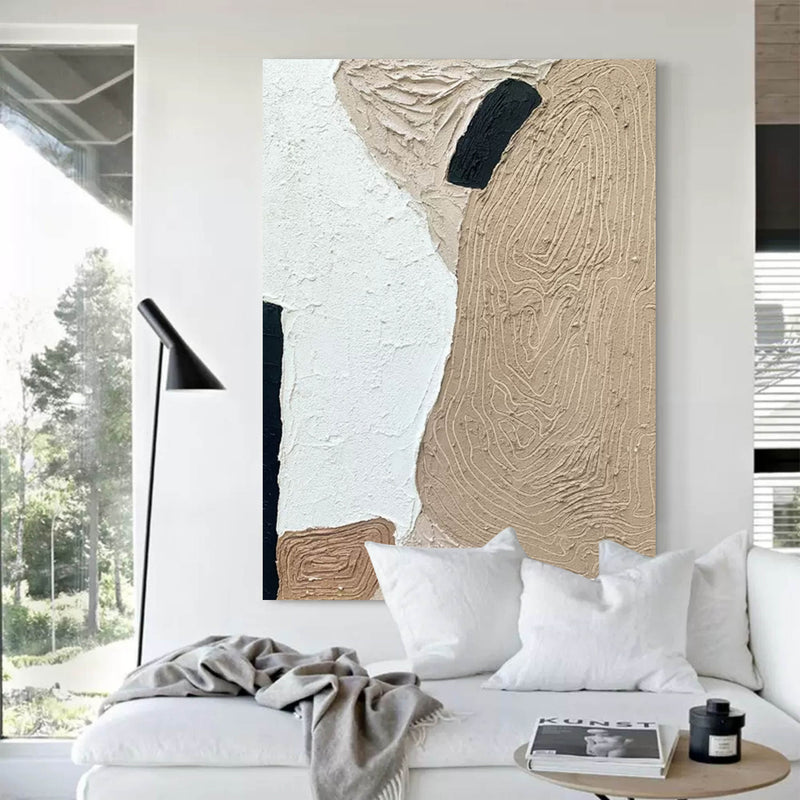 Large 3D Abstract Paintings Wabi-Sabi Wall Art Minimalist Canvas Art Textured Wall Paintings 3D Plaster Art