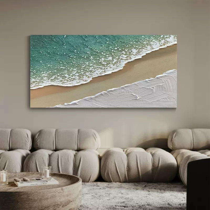 Large 3D Ocean Waves Canvas Painting Large 3D Ocean Waves Wall Art 3D Plaster Art Minimalist Art