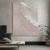 Large 3D Sea Painting WabiSabi Wall Decor Gray Minimalist Canvas Art Textured Wall Art gray painting
