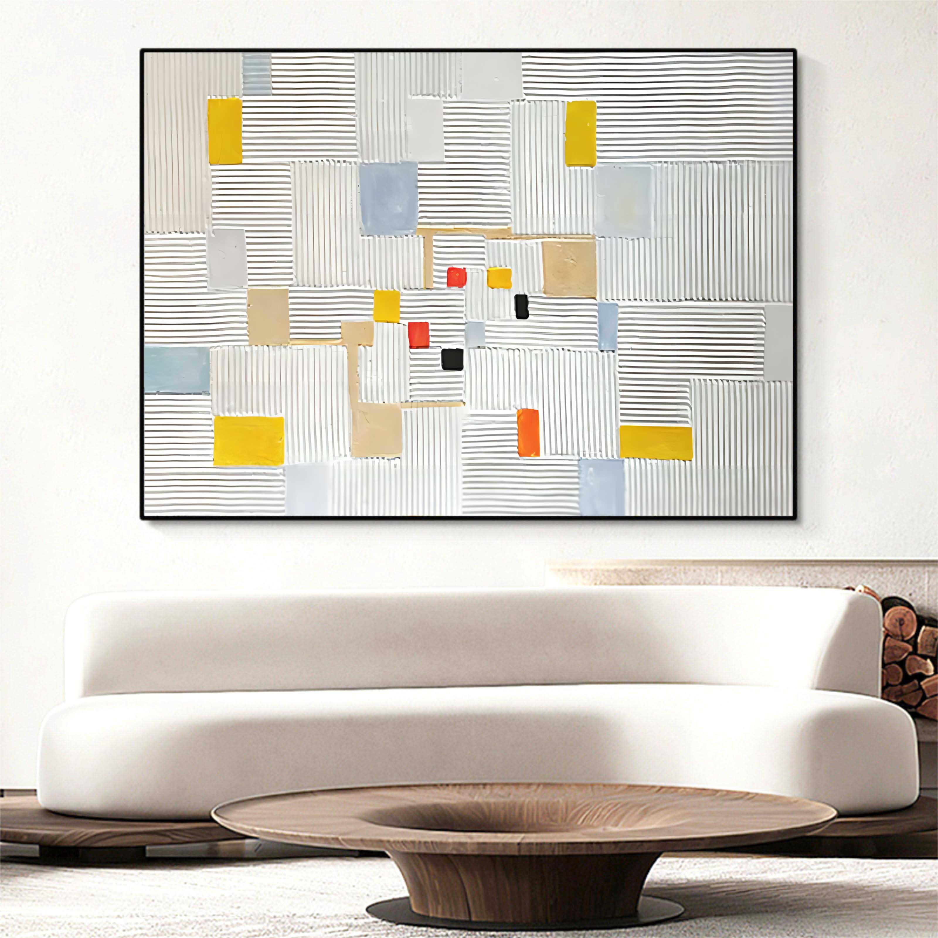 Large Colorful 3D Abstract Canvas Art Textured Wall Art Plaster Wall Art Minimalist Painting on sale
