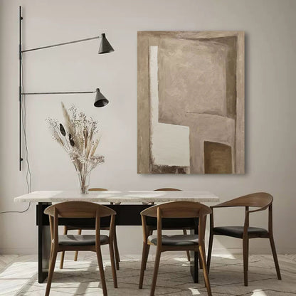 Wabi-Sabi Abstract Painting Wabi-Sabi Wall Decoration Ideas Gray Abstract Painting Textured Wall Art