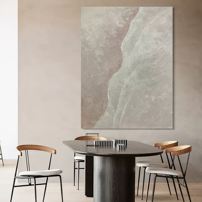 Large gray 3D abstract painting 3D Plaster  Wall art Gray textured wall decor hanging paintings