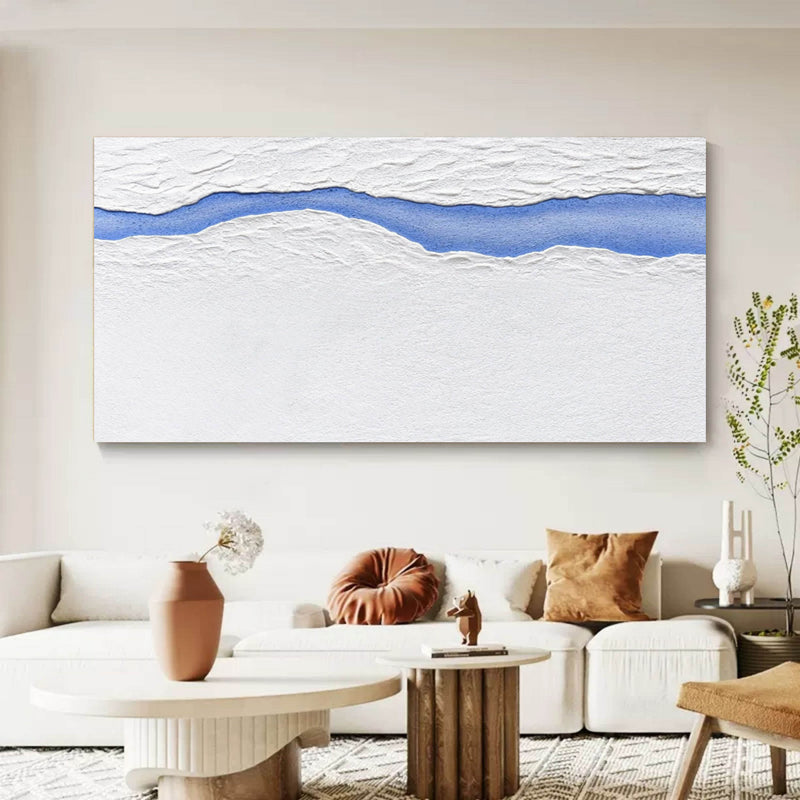 Oversized White 3D Abstract Art Plaster Wall Art Textured Wall Art Living Room Wall Painting On Sale