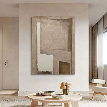 Wabi-Sabi Abstract Painting Wabi-Sabi Wall Decoration Ideas Gray Abstract Painting Textured Wall Art