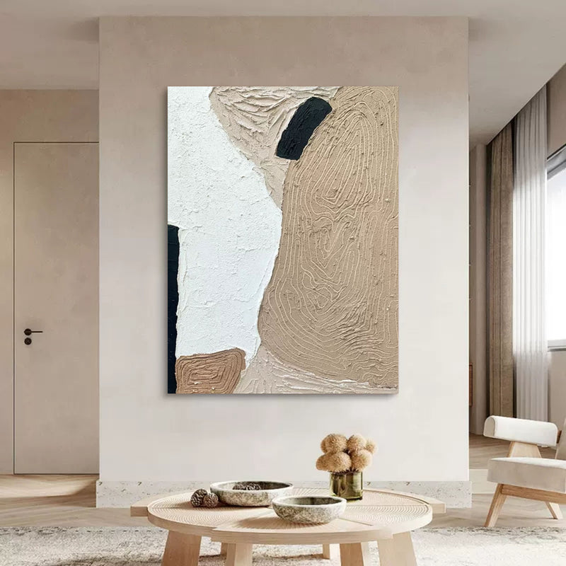 Large 3D Abstract Paintings Wabi-Sabi Wall Art Minimalist Canvas Art Textured Wall Paintings 3D Plaster Art